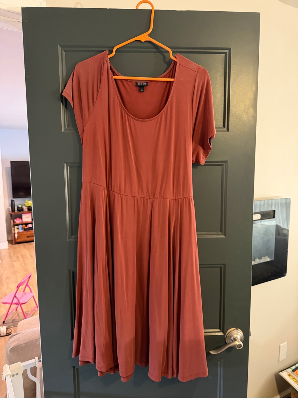 Torrid Rust Swing Dress with Scoop Neck